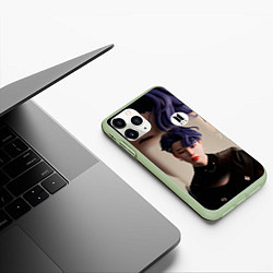 Чехол iPhone 11 Pro матовый BTS BLACK SWAN ART, цвет: 3D-салатовый — фото 2