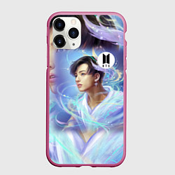 Чехол iPhone 11 Pro матовый BTS JK, цвет: 3D-малиновый