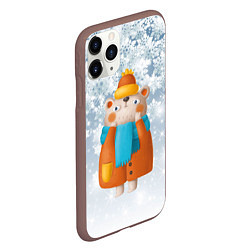 Чехол iPhone 11 Pro матовый Медведица в шубе, цвет: 3D-коричневый — фото 2