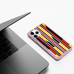Чехол iPhone 11 Pro матовый Геометрические цветные фигуры полосы geometry, цвет: 3D-розовый — фото 2
