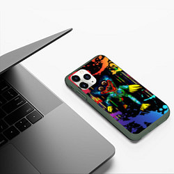 Чехол iPhone 11 Pro матовый Poppy Playtime - Haggy Waggy color, цвет: 3D-темно-зеленый — фото 2