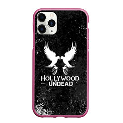 Чехол iPhone 11 Pro матовый Hollywood Undead - Hu, цвет: 3D-малиновый