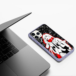 Чехол iPhone 11 Pro матовый Zero two с чупачупсом - любимый во франксе, цвет: 3D-светло-сиреневый — фото 2