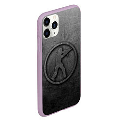 Чехол iPhone 11 Pro матовый Чугунный логотип Counter Strike, цвет: 3D-сиреневый — фото 2