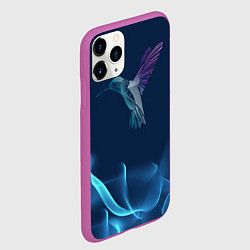 Чехол iPhone 11 Pro матовый Колибри в полете, цвет: 3D-фиолетовый — фото 2