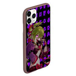 Чехол iPhone 11 Pro матовый Куки Синоби - Геншин импакт - Банда Аратаки, цвет: 3D-коричневый — фото 2