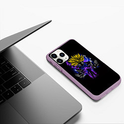Чехол iPhone 11 Pro матовый Dragon ball rage аниме, цвет: 3D-сиреневый — фото 2