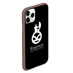 Чехол iPhone 11 Pro матовый Kingsman logo, цвет: 3D-коричневый — фото 2