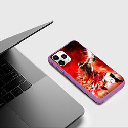 Чехол iPhone 11 Pro матовый Jordan Graffiti Art, цвет: 3D-фиолетовый — фото 2