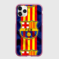 Чехол iPhone 11 Pro матовый Фк Барселона Лого, цвет: 3D-малиновый