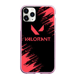 Чехол iPhone 11 Pro матовый Valorant - краска, цвет: 3D-розовый