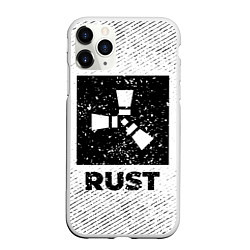 Чехол iPhone 11 Pro матовый Rust с потертостями на светлом фоне