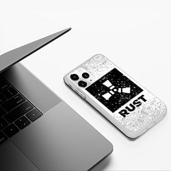 Чехол iPhone 11 Pro матовый Rust с потертостями на светлом фоне, цвет: 3D-белый — фото 2