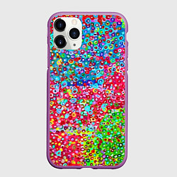 Чехол iPhone 11 Pro матовый Цветная пуантель, цвет: 3D-фиолетовый