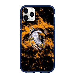 Чехол iPhone 11 Pro матовый Орел в огне, цвет: 3D-тёмно-синий