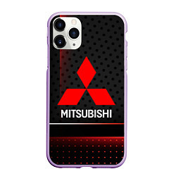 Чехол iPhone 11 Pro матовый Mitsubishi Абстракция карбон, цвет: 3D-сиреневый