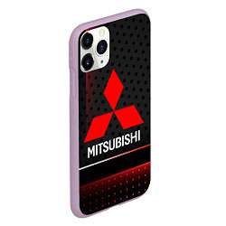 Чехол iPhone 11 Pro матовый Mitsubishi Абстракция карбон, цвет: 3D-сиреневый — фото 2