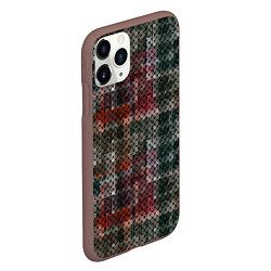 Чехол iPhone 11 Pro матовый Черный сетчатый узор на гранжевом фоне, цвет: 3D-коричневый — фото 2