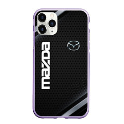 Чехол iPhone 11 Pro матовый Mazda карбон, цвет: 3D-светло-сиреневый