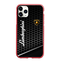 Чехол iPhone 11 Pro матовый Lamborghini карбон