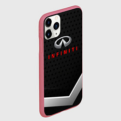 Чехол iPhone 11 Pro матовый Infiniti карбон, цвет: 3D-малиновый — фото 2