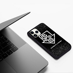 Чехол iPhone 11 Pro матовый System of a Down с потертостями на темном фоне, цвет: 3D-черный — фото 2