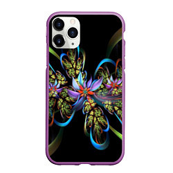Чехол iPhone 11 Pro матовый Необычный абстрактный узор, цвет: 3D-фиолетовый
