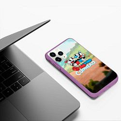 Чехол iPhone 11 Pro матовый Cuphead природа, цвет: 3D-фиолетовый — фото 2