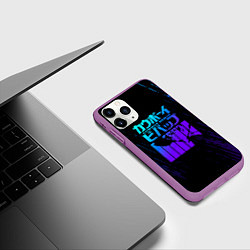 Чехол iPhone 11 Pro матовый Ковбой Бибоп неон, цвет: 3D-фиолетовый — фото 2