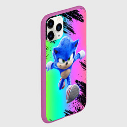 Чехол iPhone 11 Pro матовый Sonic neon, цвет: 3D-фиолетовый — фото 2