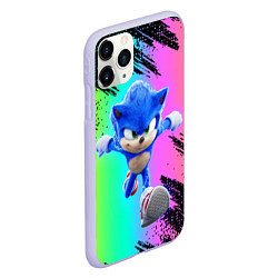 Чехол iPhone 11 Pro матовый Sonic neon, цвет: 3D-светло-сиреневый — фото 2