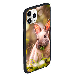 Чехол iPhone 11 Pro матовый Милый кролик, цвет: 3D-черный — фото 2