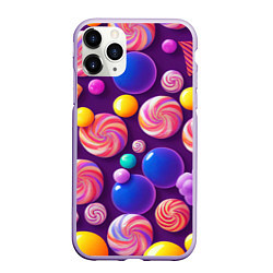 Чехол iPhone 11 Pro матовый Сладости для радости, цвет: 3D-светло-сиреневый
