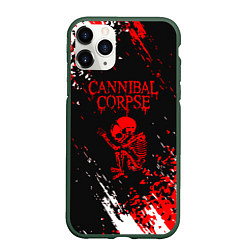 Чехол iPhone 11 Pro матовый Cannibal Corpse -краска, цвет: 3D-темно-зеленый