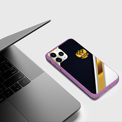 Чехол iPhone 11 Pro матовый Gold and white Russia, цвет: 3D-фиолетовый — фото 2
