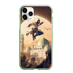 Чехол iPhone 11 Pro матовый Assassins Creed Mirage, цвет: 3D-салатовый