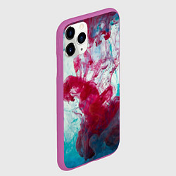 Чехол iPhone 11 Pro матовый Абстрактный красочный дым, цвет: 3D-фиолетовый — фото 2