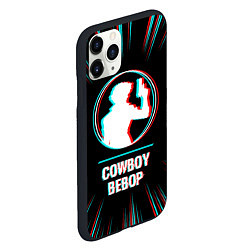 Чехол iPhone 11 Pro матовый Символ Cowboy Bebop в стиле glitch на темном фоне, цвет: 3D-черный — фото 2