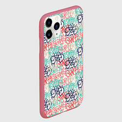 Чехол iPhone 11 Pro матовый Пять оттенков граффити, цвет: 3D-малиновый — фото 2