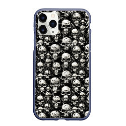 Чехол iPhone 11 Pro матовый Череп с оскалом, цвет: 3D-серый