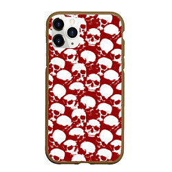 Чехол iPhone 11 Pro матовый Череп и кровь, цвет: 3D-коричневый