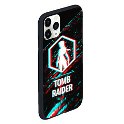 Чехол iPhone 11 Pro матовый Tomb Raider в стиле glitch и баги графики на темно, цвет: 3D-черный — фото 2