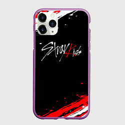 Чехол iPhone 11 Pro матовый Stray kids - краска, цвет: 3D-фиолетовый