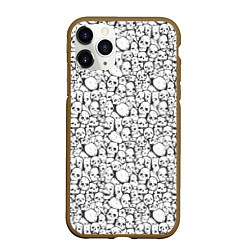 Чехол iPhone 11 Pro матовый Череп бесформенный, цвет: 3D-коричневый