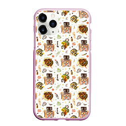Чехол iPhone 11 Pro матовый Череп с волосами, цвет: 3D-розовый