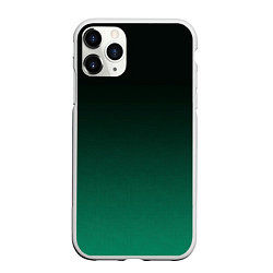 Чехол iPhone 11 Pro матовый Черный и бирюзово - зеленый, текстурированный под