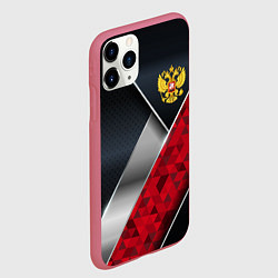 Чехол iPhone 11 Pro матовый Red & black Russia, цвет: 3D-малиновый — фото 2