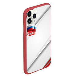 Чехол iPhone 11 Pro матовый Red & white флаг России, цвет: 3D-красный — фото 2