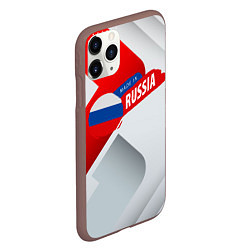 Чехол iPhone 11 Pro матовый Welcome to Russia red & white, цвет: 3D-коричневый — фото 2