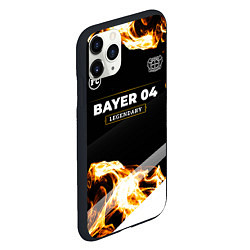 Чехол iPhone 11 Pro матовый Bayer 04 legendary sport fire, цвет: 3D-черный — фото 2